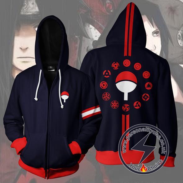 Naruto Sasuke Uchiha Zip Up Hoodie Jacket